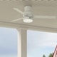 preview thumbnail 1 of 27, Hunter 52" Gilmour Outdoor Low Profile Ceiling Fan with LED Light, Handheld Remote, Damp Rated - Contemporary, Transitional Matte White