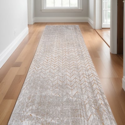 Hexoy Modern Non Skid Woven Area Rug By HomeRoots - 96' X '31' X '0.12