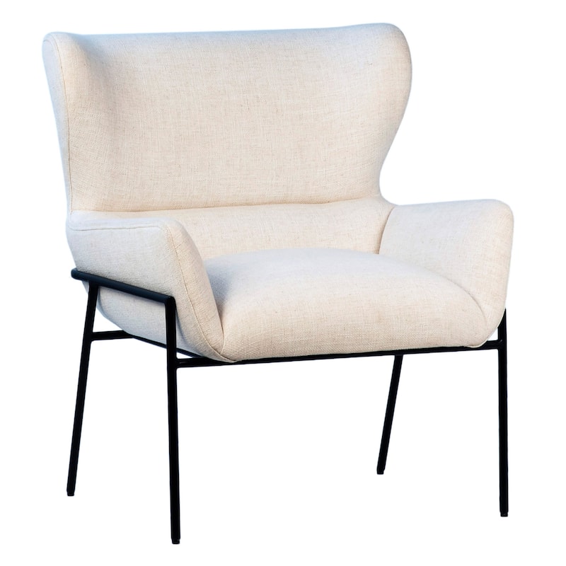 Jericho Polyester Blend Upholstered Occasional Chair, Ivory