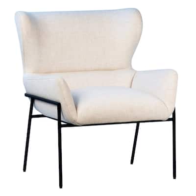 Jericho Polyester Blend Upholstered Occasional Chair, Ivory