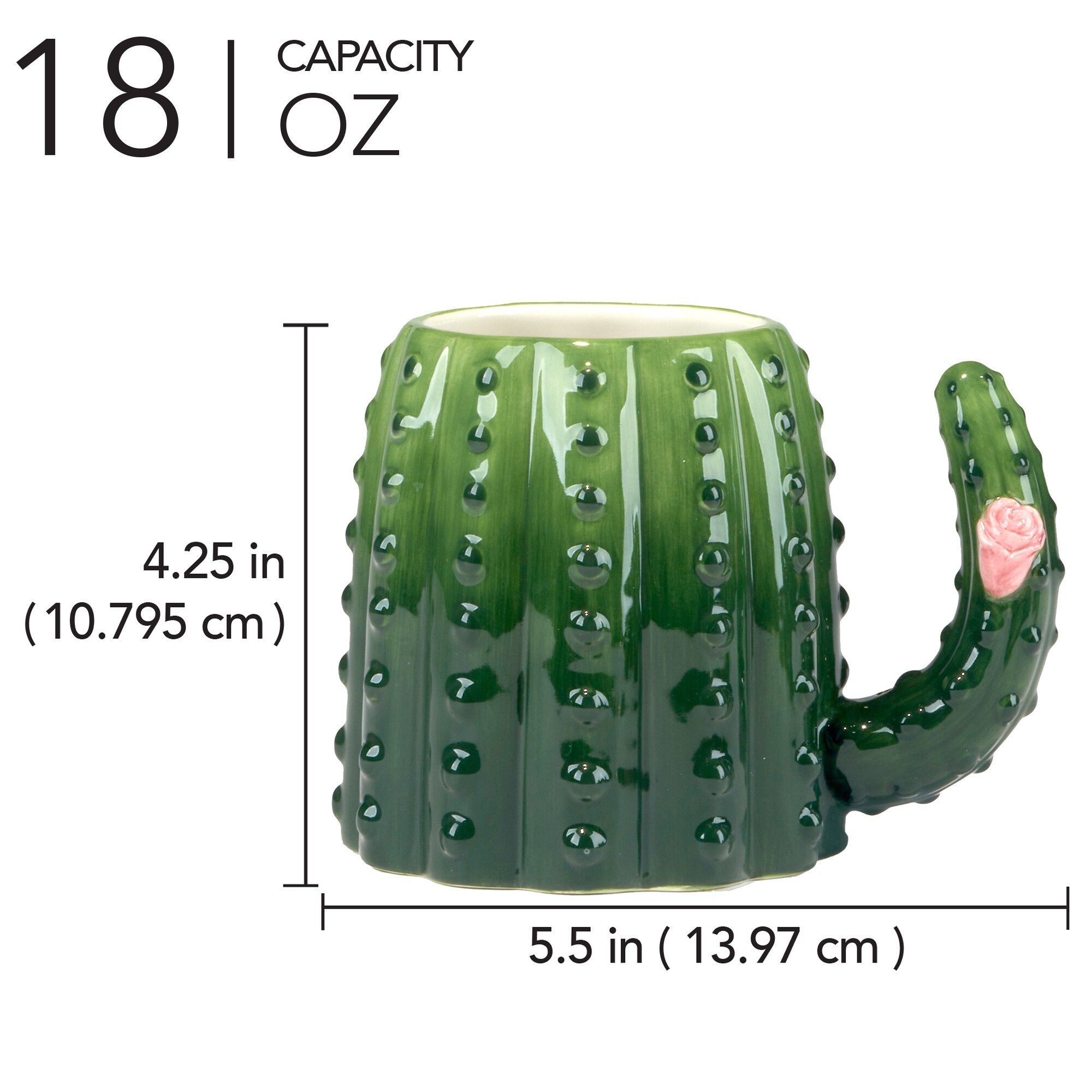 Certified International Cactus Verde 3-D Set of 4 Mugs
