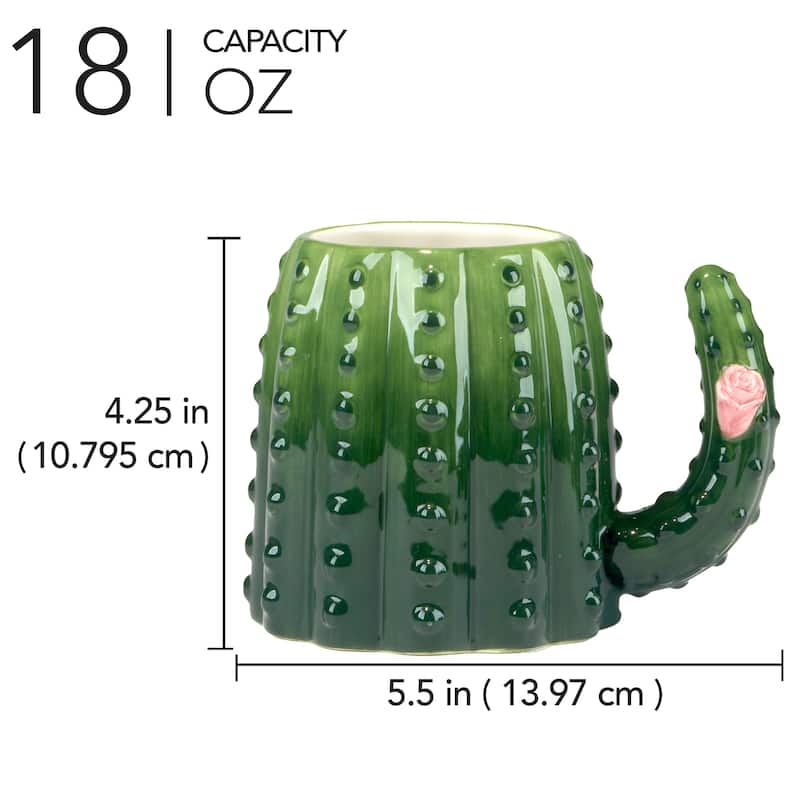 Certified International Cactus Verde 3-D Set of 4 Mugs