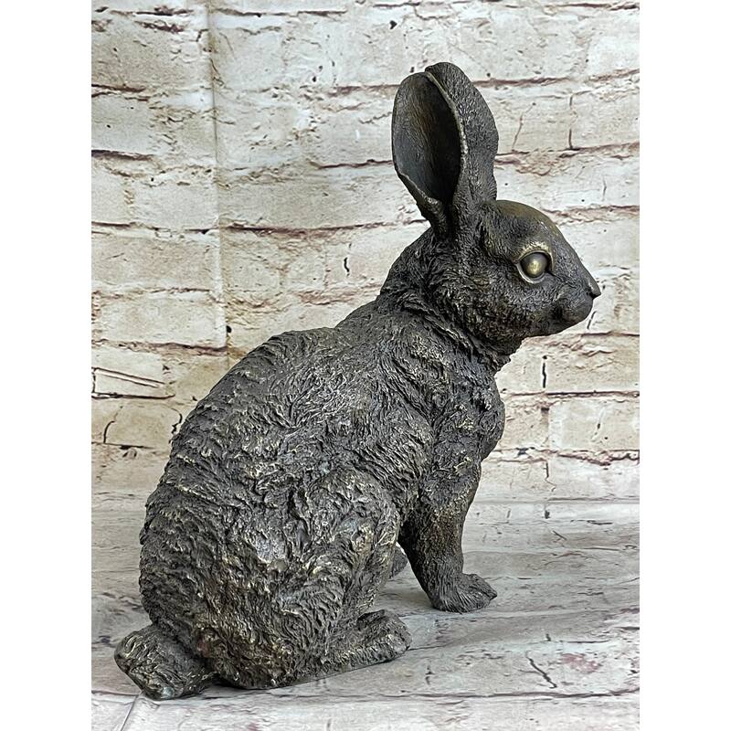 Hot Cast Bronze Bunny Imitative Rabbit Sculpture Statue Figure Figurine By Milo 13 Inches X 12 Inches
