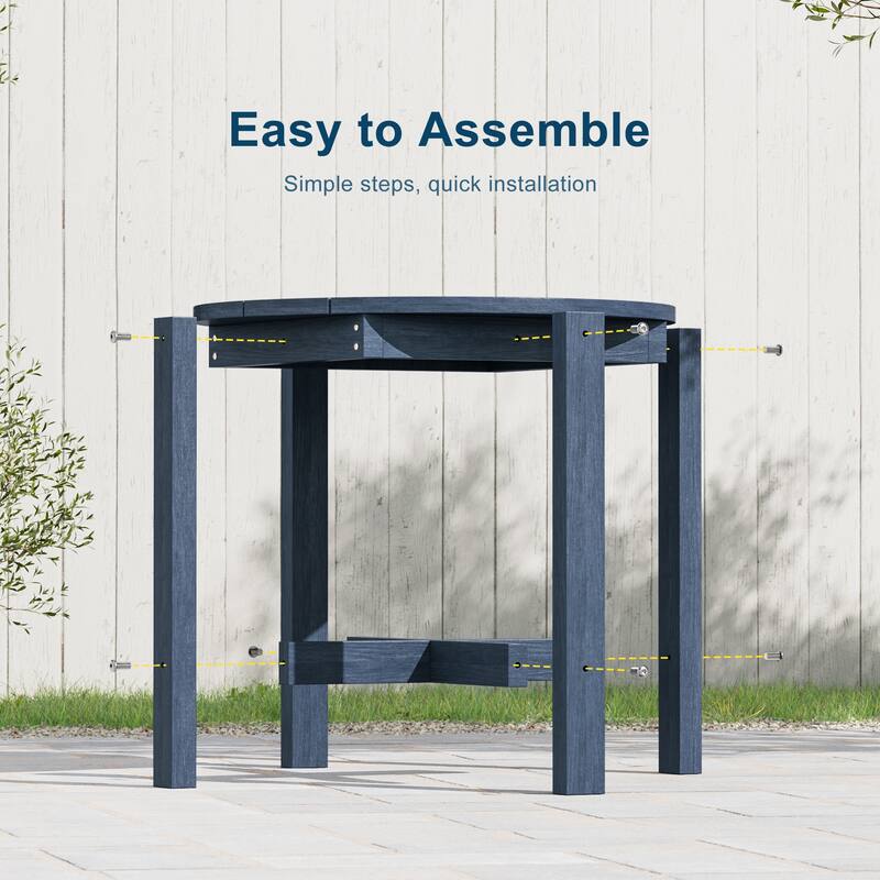 HDPE Outdoor Side Table, 220 lbs All-weather Patio End Table