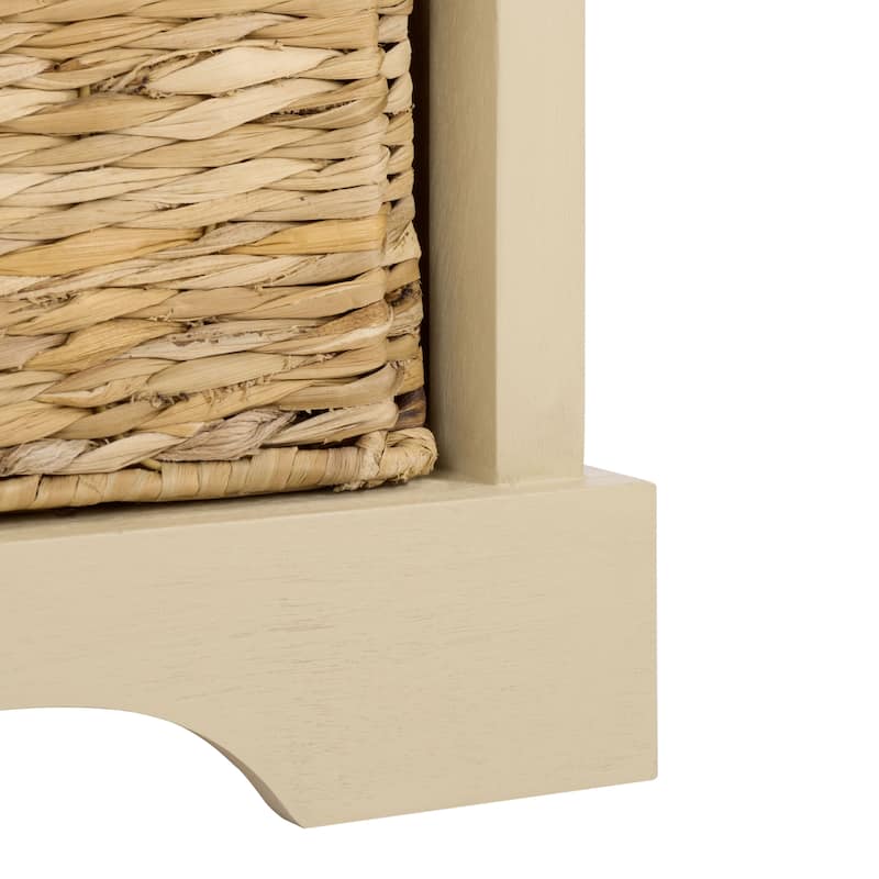 SAFAVIEH Euphemia Brown Woven Storage Basket Bench - 33.5" x 16.1" x 19.9" - 34"W x 16"D x 20"H