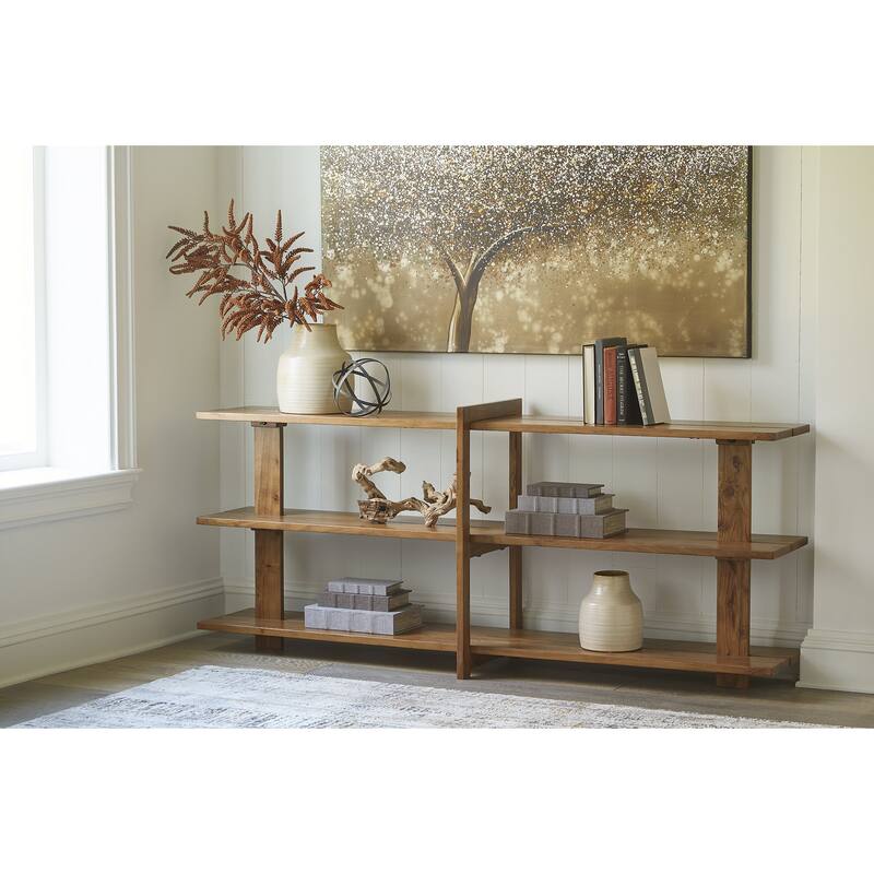 Signature Design by Ashley Fayemour Brown Console Sofa Table - 78" W x 19" D x 33.5" H