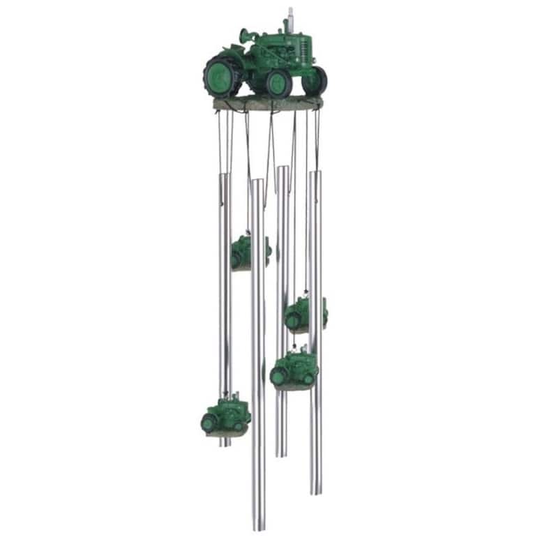 Q-Max 23" Long Green Tractor Round Top Wind Chime
