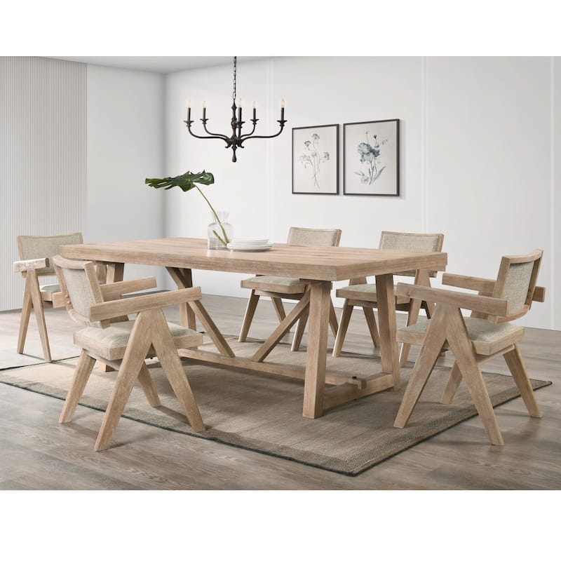 Alpine Furniture Raquel 84 in. W Rectangular Dining Table