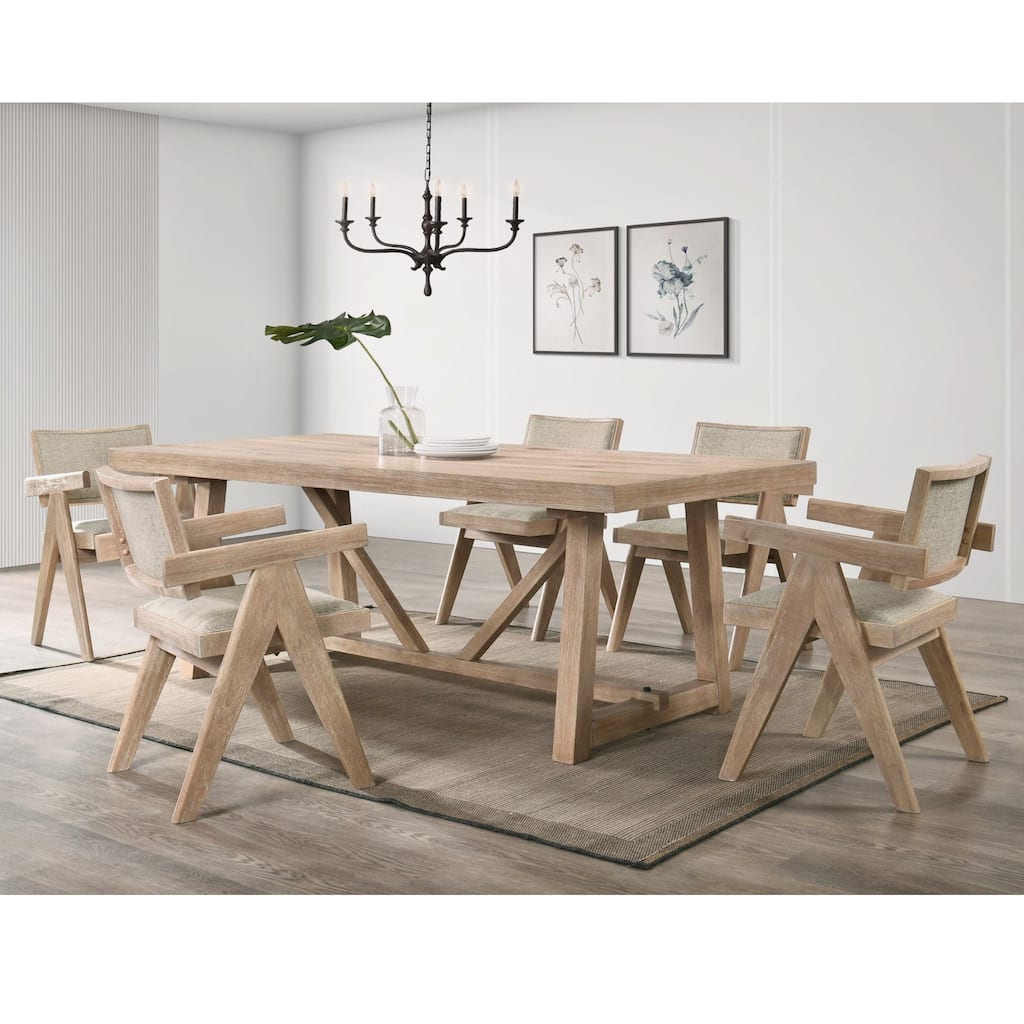 Alpine Furniture Raquel 84 in. W Rectangular Dining Table