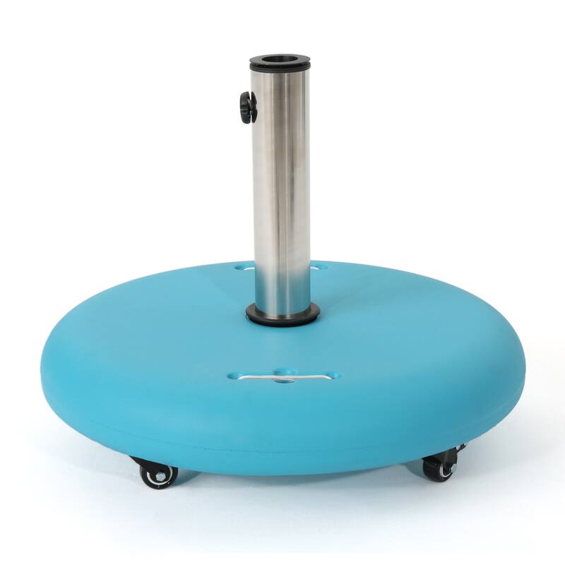 Roomfitters Round 88 lbs Rolling Umbrella Base, Heavy-Duty Wheeled Patio Stand, Black