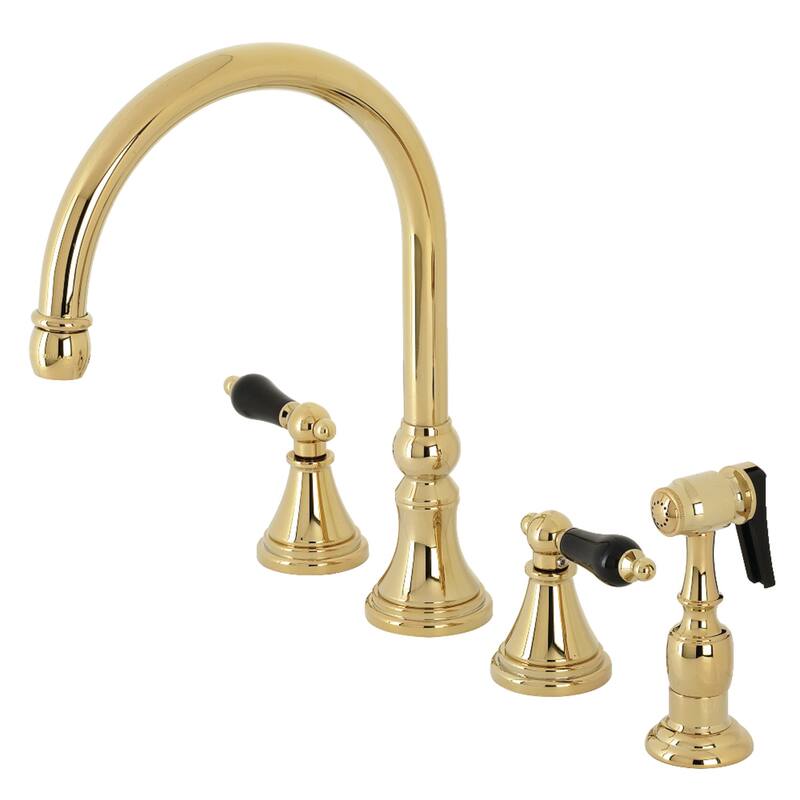 Kingston Brass Duchess Widespread Kitchen Faucet with Brass Sprayer