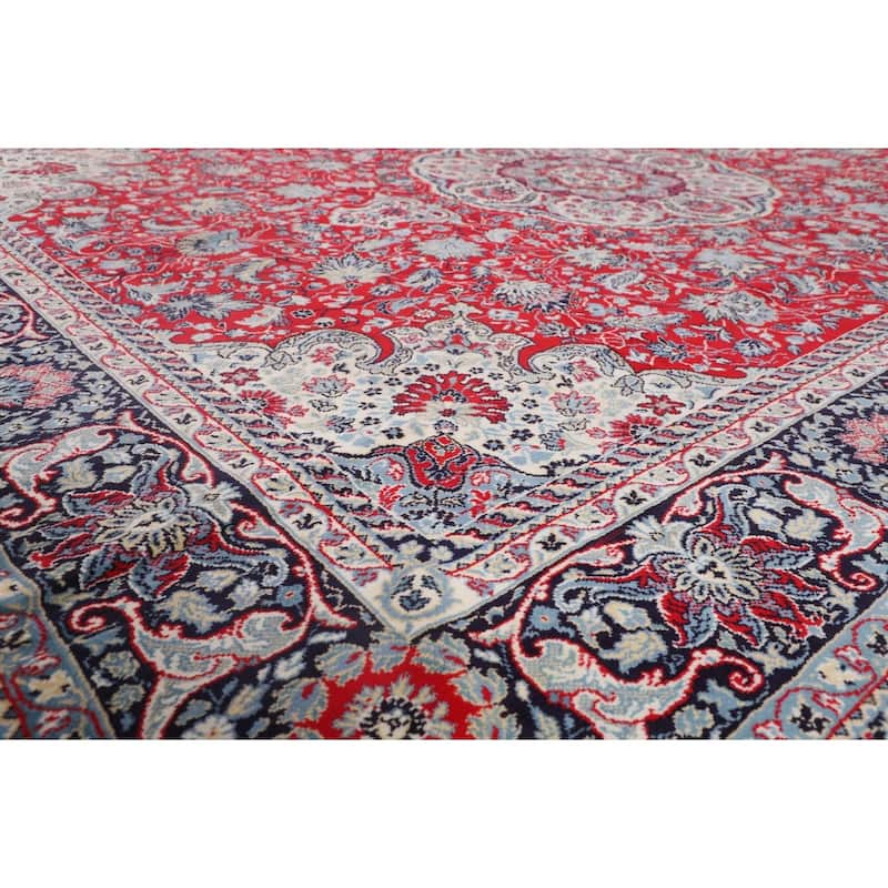 Floral Kashan Area Rug Machine Made Carpet - 9'7" x 12'6"