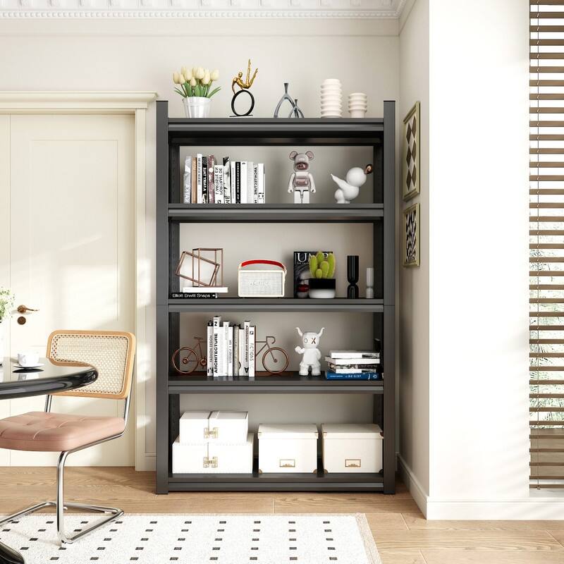 5-Tier Adjustable Heavy Duty Metal Storage Shelves, Black, 72/78"H