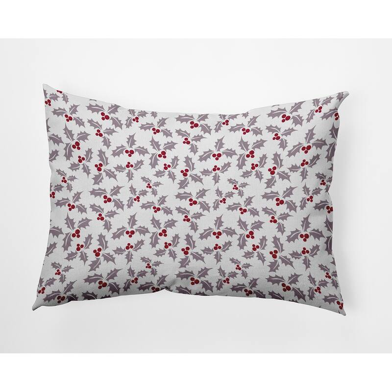 Holly Bush Christmas/Winter Accent Pillow - 14" x 20" - Light Purple
