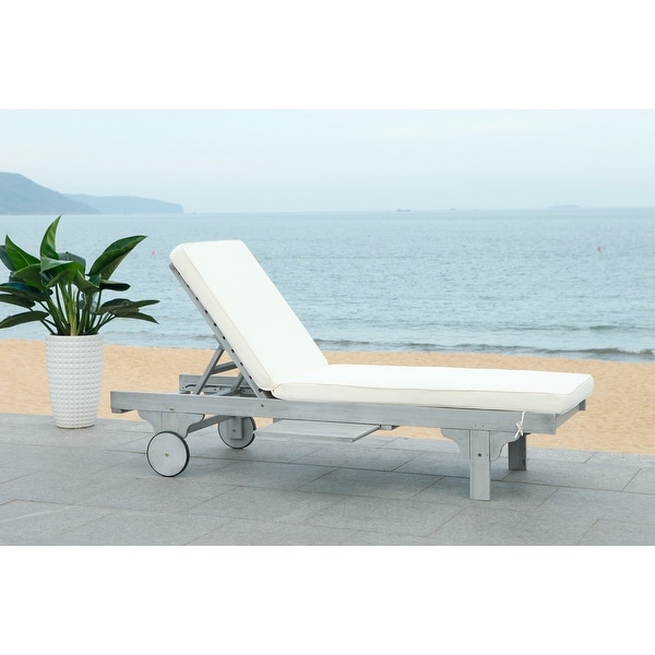Shop Safavieh Outdoor Living Newport Ash Grey/ White Cart ... Shop Safavieh Outdoor Living Newport Ash Grey/ White Cart ... on Safavieh Chaise Lounge id=66578