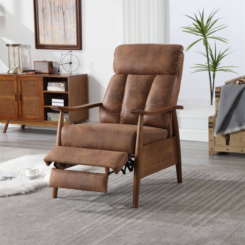 Modern Wood Frame Accent Chair Lounge Chair for Living Room