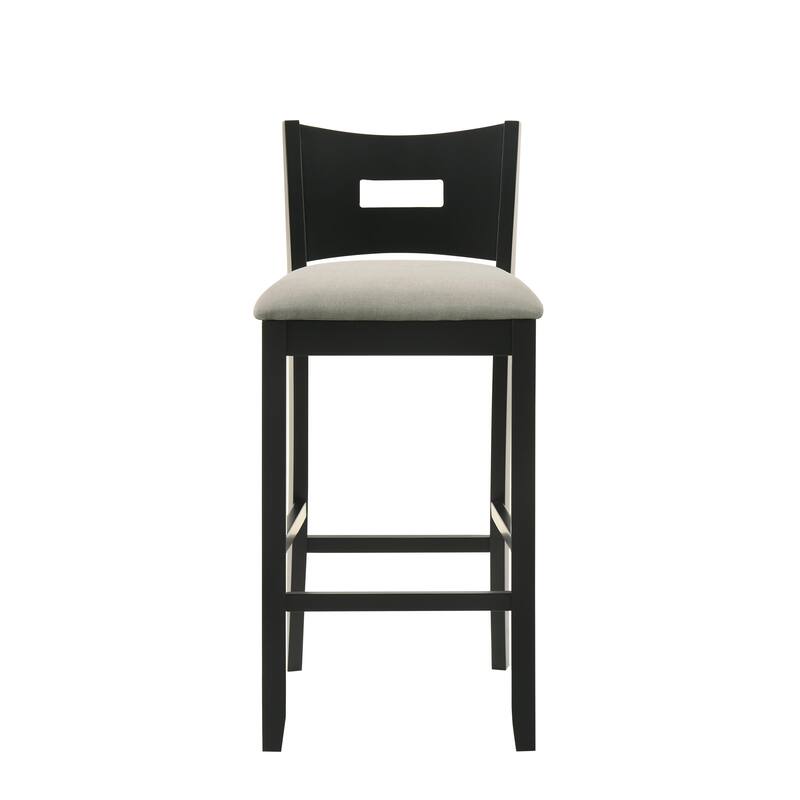 Ren Rubberword Bar Stool, Ivory Upholstered Counter Height Stool