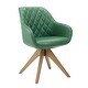 preview thumbnail 76 of 89, Art Leon Classical Swivel Office Accent Chair with Wood Legs