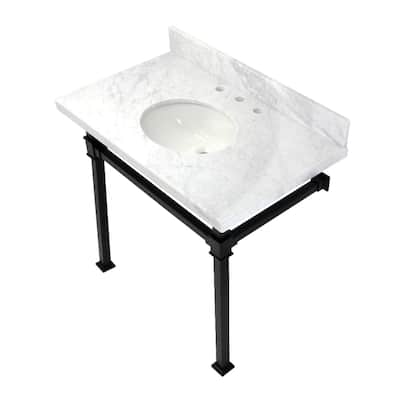 Kingston Brass Monarch 22" Wall Mounted Oval Marble Lavatory Console