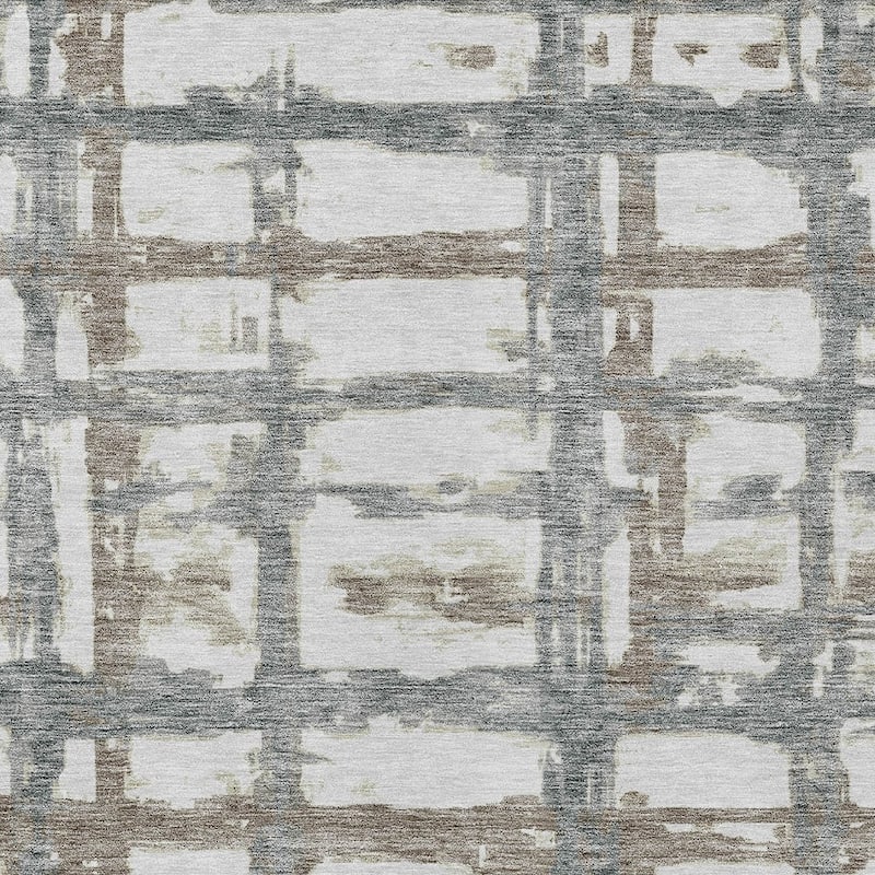 HomeRoots Striped Transitional Rectangle Outdoor Rug