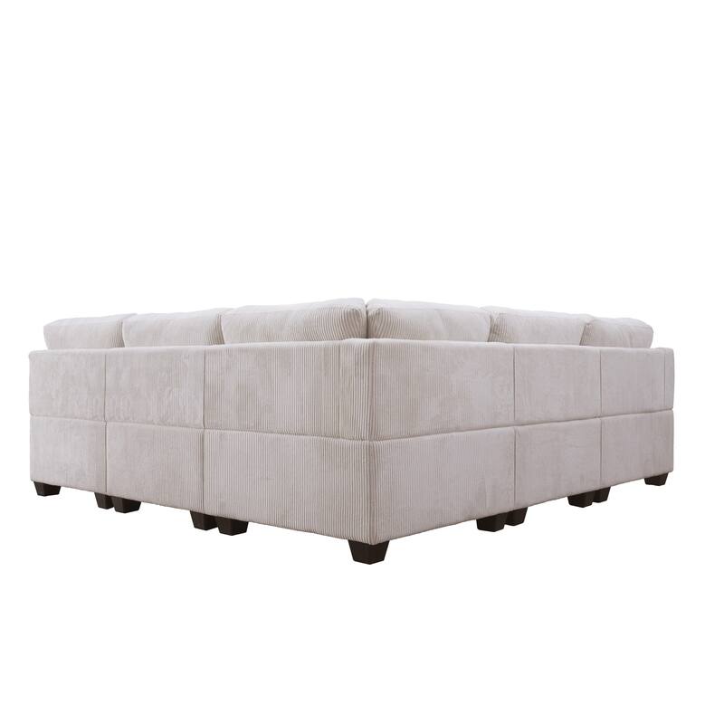 10PCS Corduroy Flexible Combination Sectional Sofa Couch