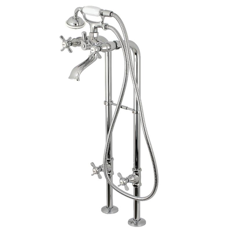 Kingston Brass Traditional Freestanding Tub Faucet with Supply Line and Stop Valve - Polished Chrome