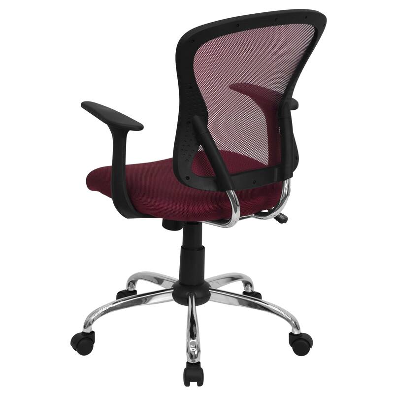 Mid-Back Mesh Swivel Task Office Chair with Chrome Base and Arms
