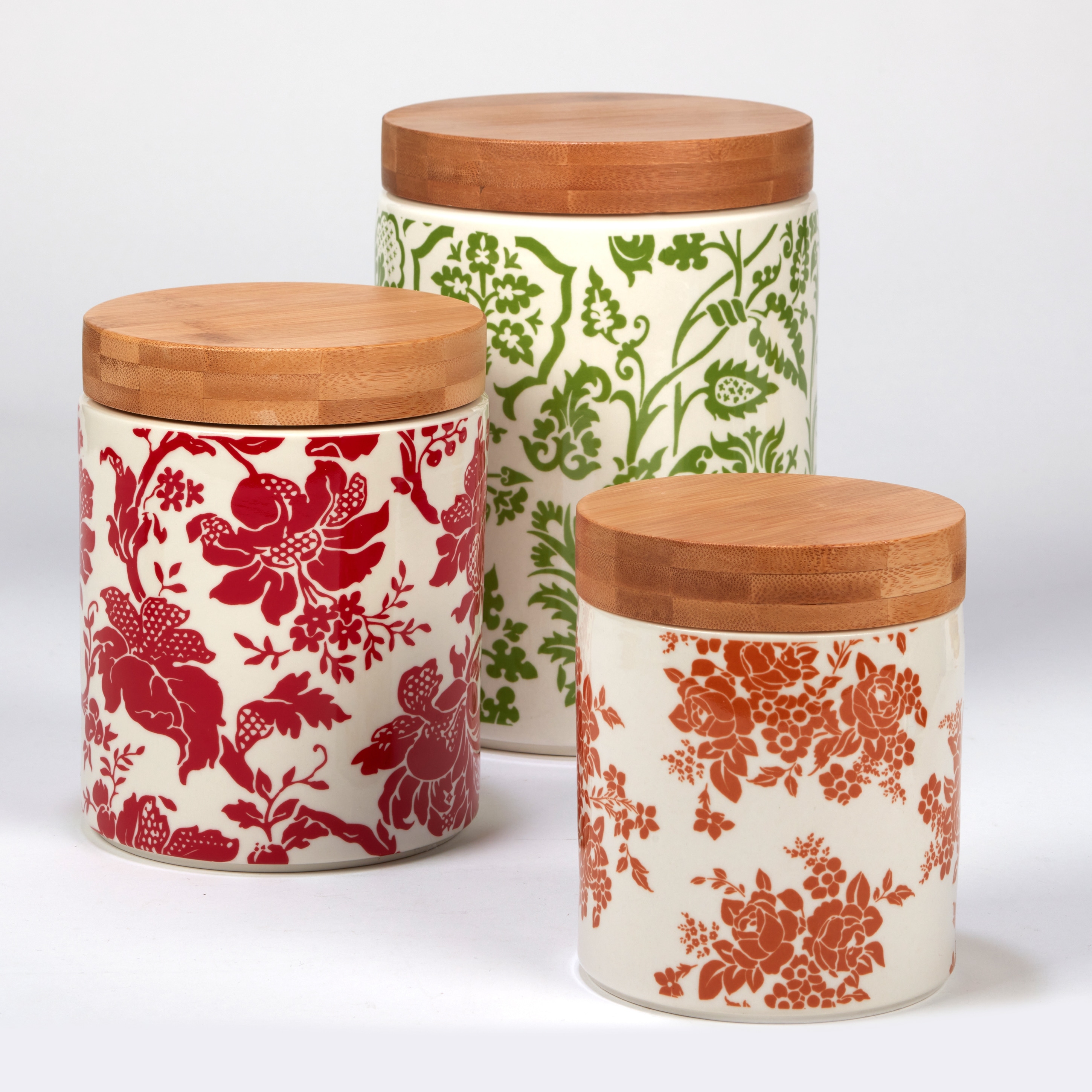 Certified International Damask Floral 3-piece Canisters with ...