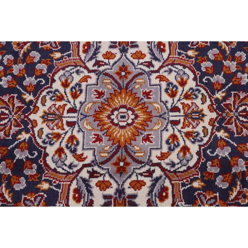 Traditional Kashan Turkish Area Rug Floral Machine-Made Carpet - 9'8" x 12'9"