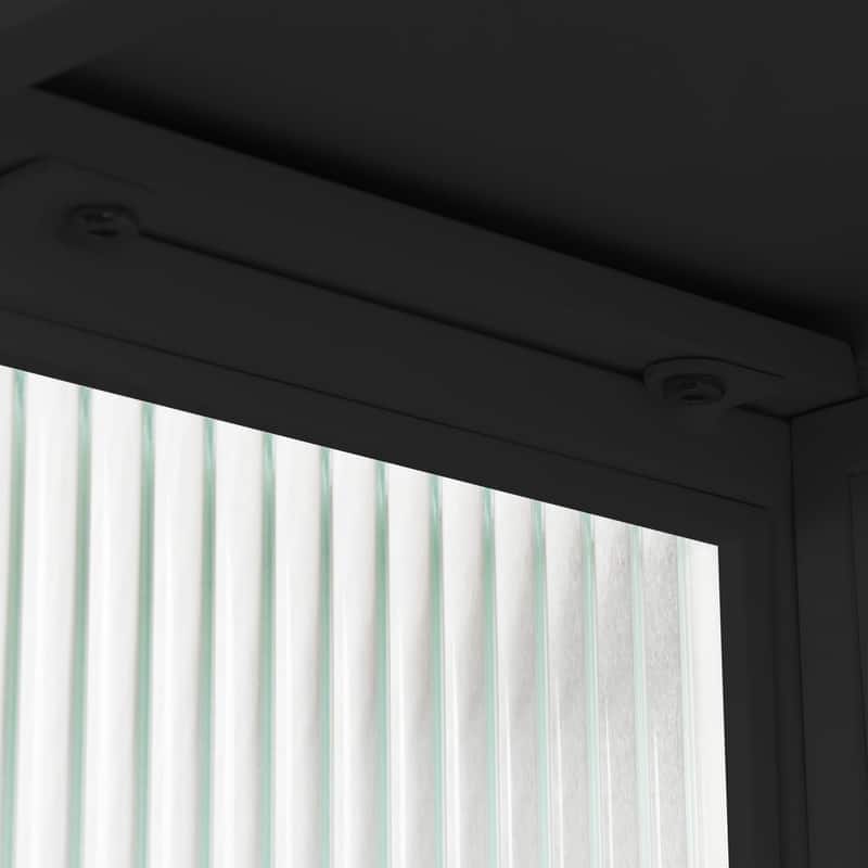 23.62" Modern Fluted Glass Wall Cabinet with Two Doors, Open Shelf & Towel Rack