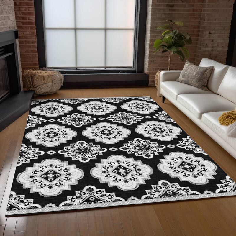 Machine Washable Indoor/ Outdoor Chantille Moroccan Boho Rug