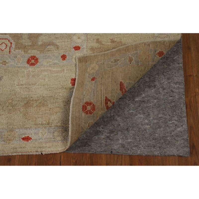 Floral Oushak Turkish Area Rug Hand-Knotted Vegetable Dye Wool Carpet - 8'4" x 9'9"