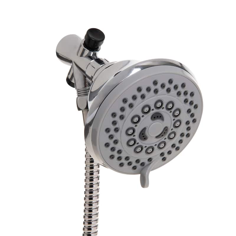 Bath Bliss 5 Function Luxury Dual Shower Head in Grey - 3.93" Rd x 9.5"