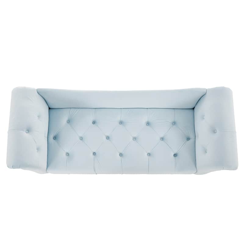 Christopher Knight Home - Larkspur Velvet Upholstered Bench with Rolled Arms and Button Tufting