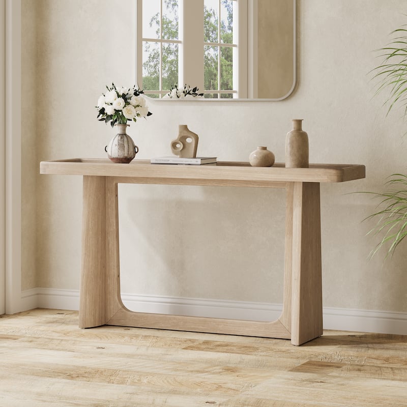 Scott Living Bridgely Console Table with Tray-Top Design - Natural