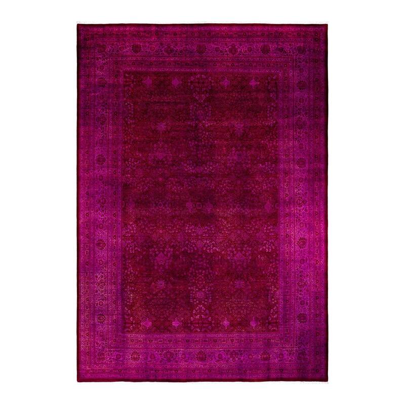Overdyed, One-of-a-Kind Hand-Knotted Area Rug - Pink - 10' 10" x 15' 10"