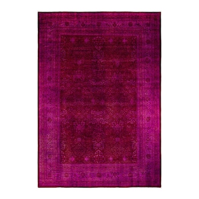 Overdyed, One-of-a-Kind Hand-Knotted Area Rug - Pink - 10' 10" x 15' 10"
