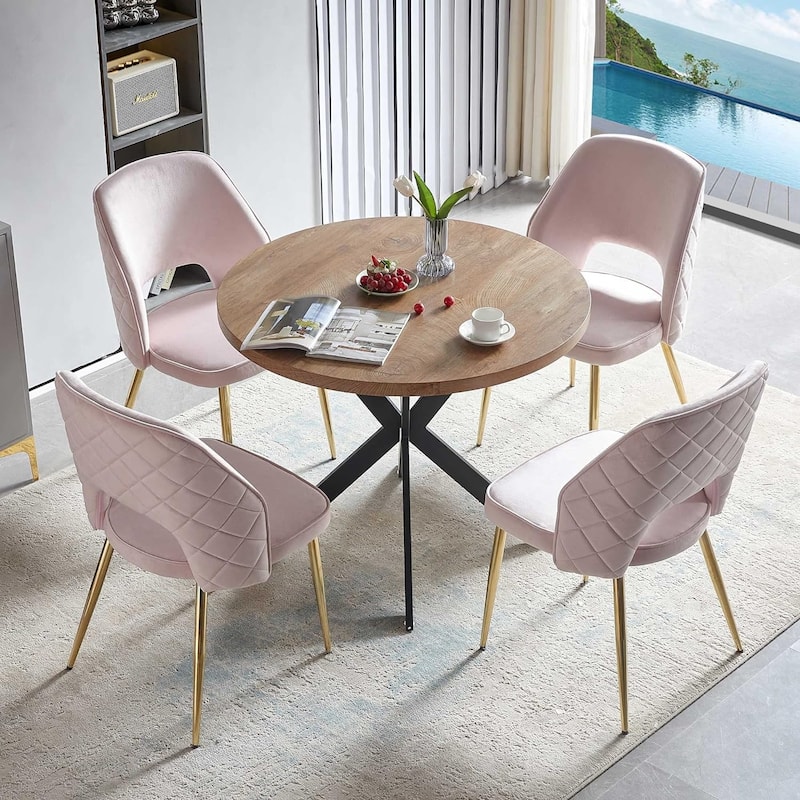 Howtai Upholstered Home Chair Hollow-Back Set of 4
