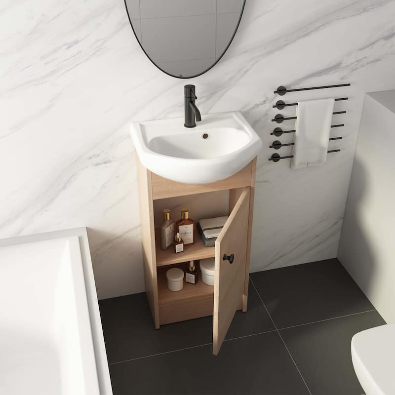 Freestanding 18 Inch Bathroom Vanity With Sink