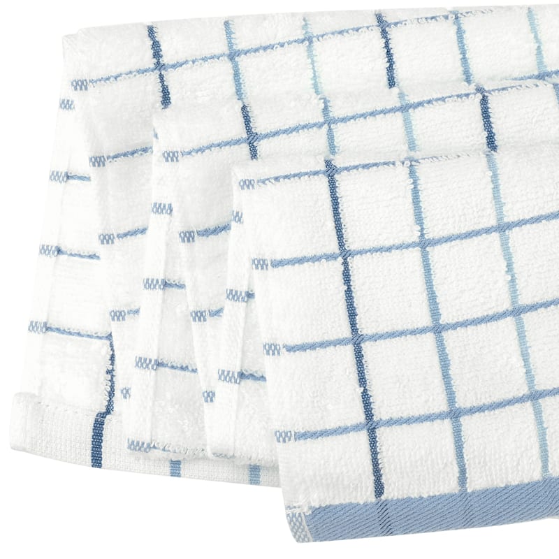 Checkered Bathroom Hand Towels, 100% Cotton Soft Absorbent Quick Drying Towel Sets