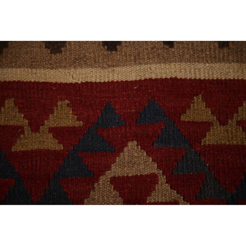 Reversible Kilim Area Rug Hand-woven Multi-Color Wool Foyer Carpet - 3'0" x 5'2"