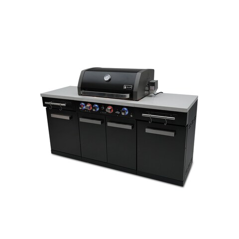 Mont Alpi MA-957 5-Burner 63000 BTU Black Stainless Steel Outdoor Kitchen Bar Gas Island Grill