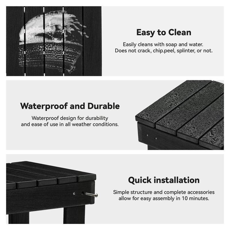 HDPE Outdoor Storage Bench Entryway Shoe Rack Patio Bench