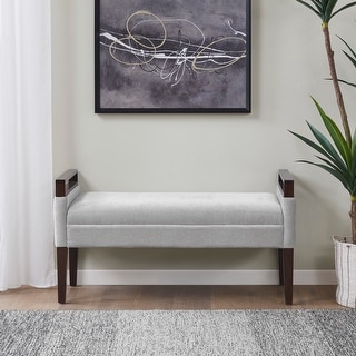Martha Stewart Sloane Upholstered Accent Bench - Light Grey