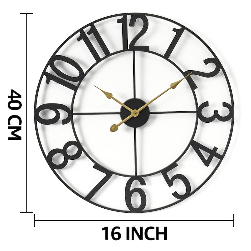 Sorbus Large 16 inch Decorative Round Analog Wall Clock Battery Operated With Numeral Style Design - 16"
