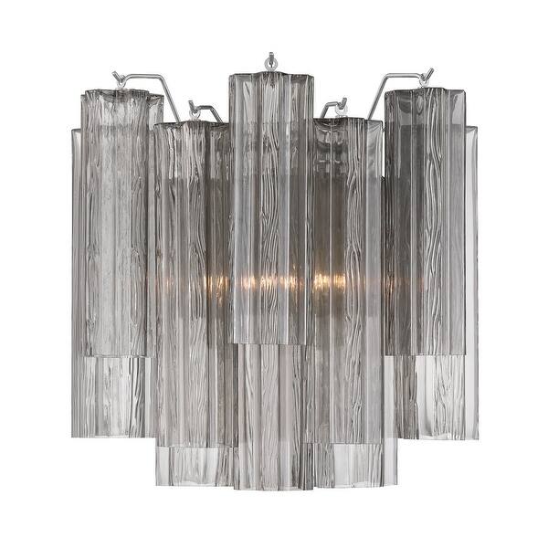 slide 2 of 6, Crystorama Lighting Group ADD-303-SM Addis 2 Light 15" Tall Wall Polished Chrome