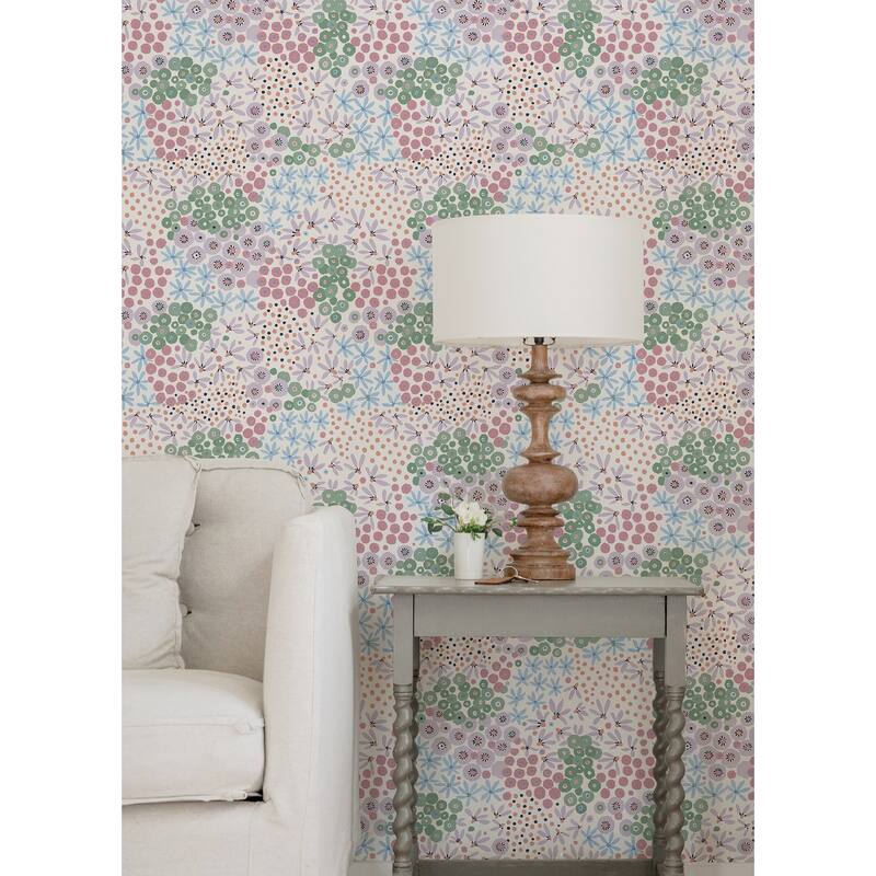NuWallpaper Floral Bunch Multi Cool Peel & Stick Wallpaper