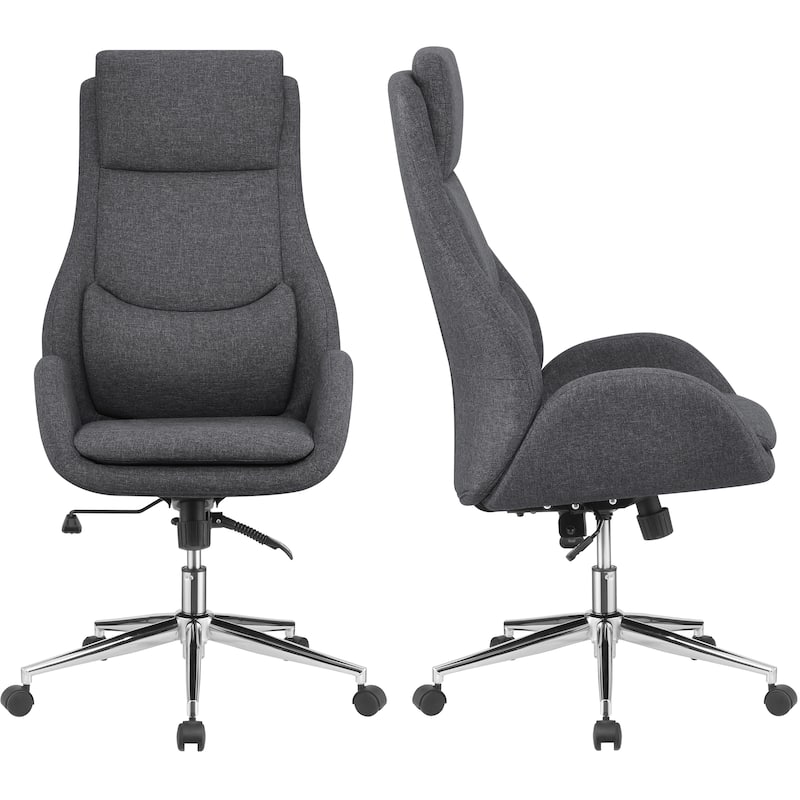 Modern High Back Executive Adjustable Grey Fabric Office Chair