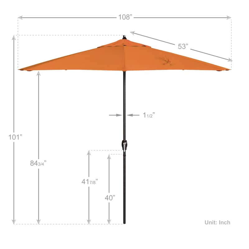 North Bend 9-foot Crank Open Auto-tilt Bronze Finish Patio Umbrella by Havenside Home (Base not included)