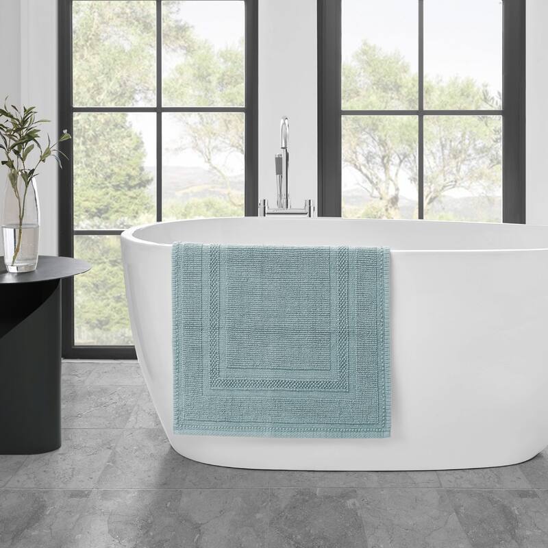Jean Pierre Cotton Stonewash Racetrack 21 x 34 in. Bath Rug